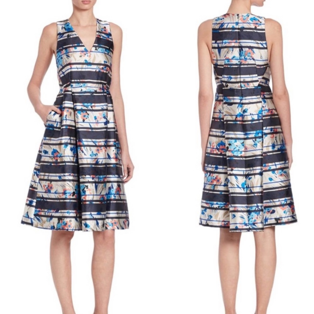 L.K. Bennett Liandra Floral Poppy Print Fit & Flare Sleeveless Dress